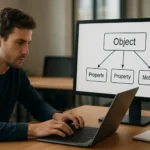 Programozó munka közben, az objektumokról és azok jellemzőiről.