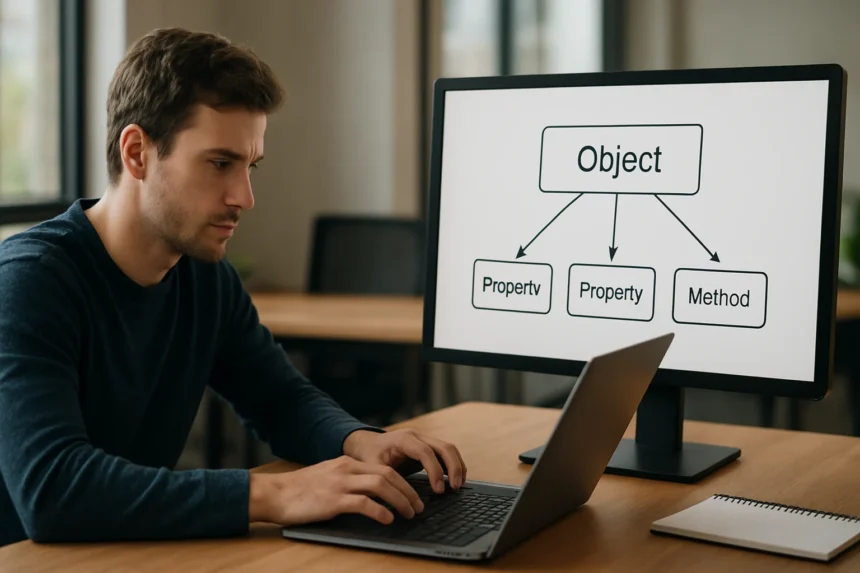 Programozó munka közben, az objektumokról és azok jellemzőiről.