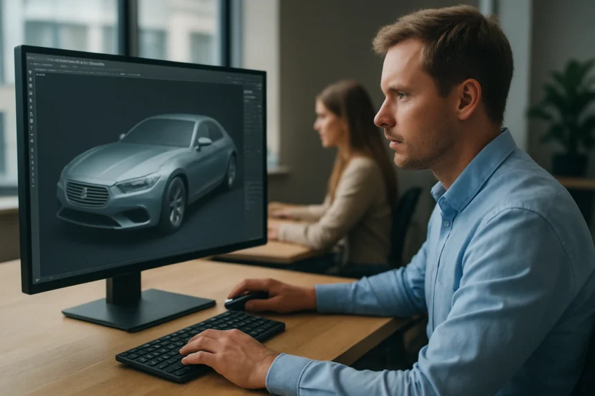 Férfi CAD tervezés közben Citrix HDX 3D Pro technológiával