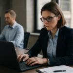 Megfelelőségi tisztviselő az IT szektorban, adatvédelem és kockázatkezelés feladatokkal.