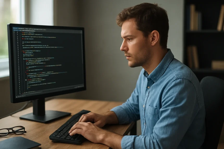 Programozó kódolás közben, értelmező parser szerepéről