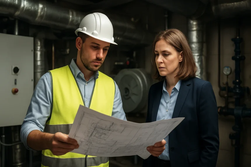 Épületgépészeti szakemberek ASHRAE szabványokkal dolgoznak