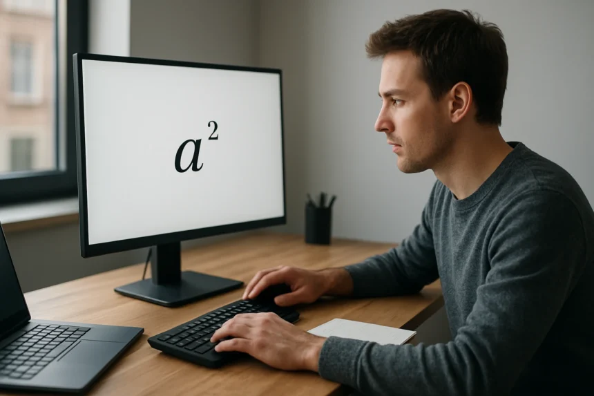 Felső index használata számítógépen, informatika és szövegszerkesztés