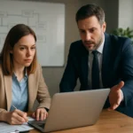 Két szakember vitázik a beszállítói lánc kockázatkezeléséről.