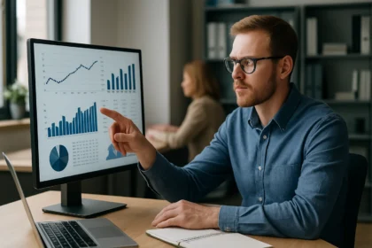 Adatpontok elemzése számítógép képernyőjén