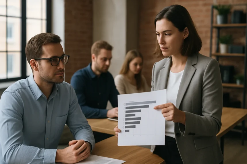 Munkavállalói teljesítményértékelés stacked ranking prezentálása