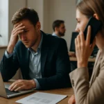 Feszültség egy IT válságkezelési megbeszélés alatt.