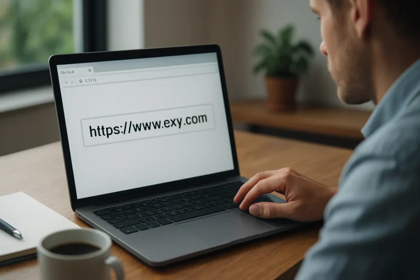 Felhasználó laptopján megjelenő URL címe: https://www.exy.com