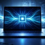 Piackutató vizuális ábrázolás az Intel Core Ultra Series 3 18A-alapú AI-PC platformjáról.